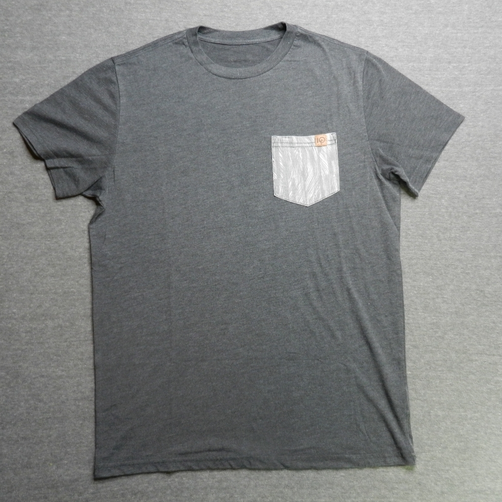 tentree Tee Shirt Gray Short Sleeve Cotton Crew‎ Pocket Outdoor Hiking Large